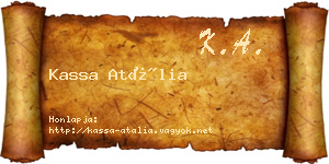 Kassa Atália névjegykártya